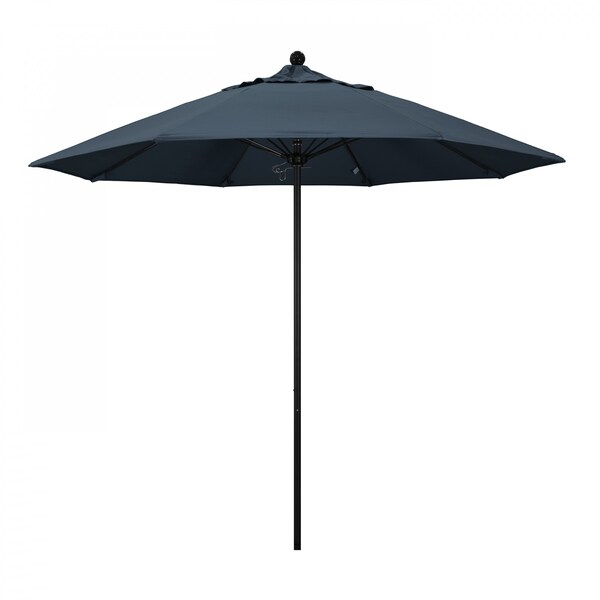 California Umbrella 9' Black Aluminum Market Patio Umbrella, Pacifica Sapphire 194061335925 - main
